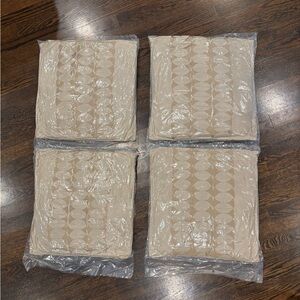 Set of 4 Beige Patterned Pillow Covers